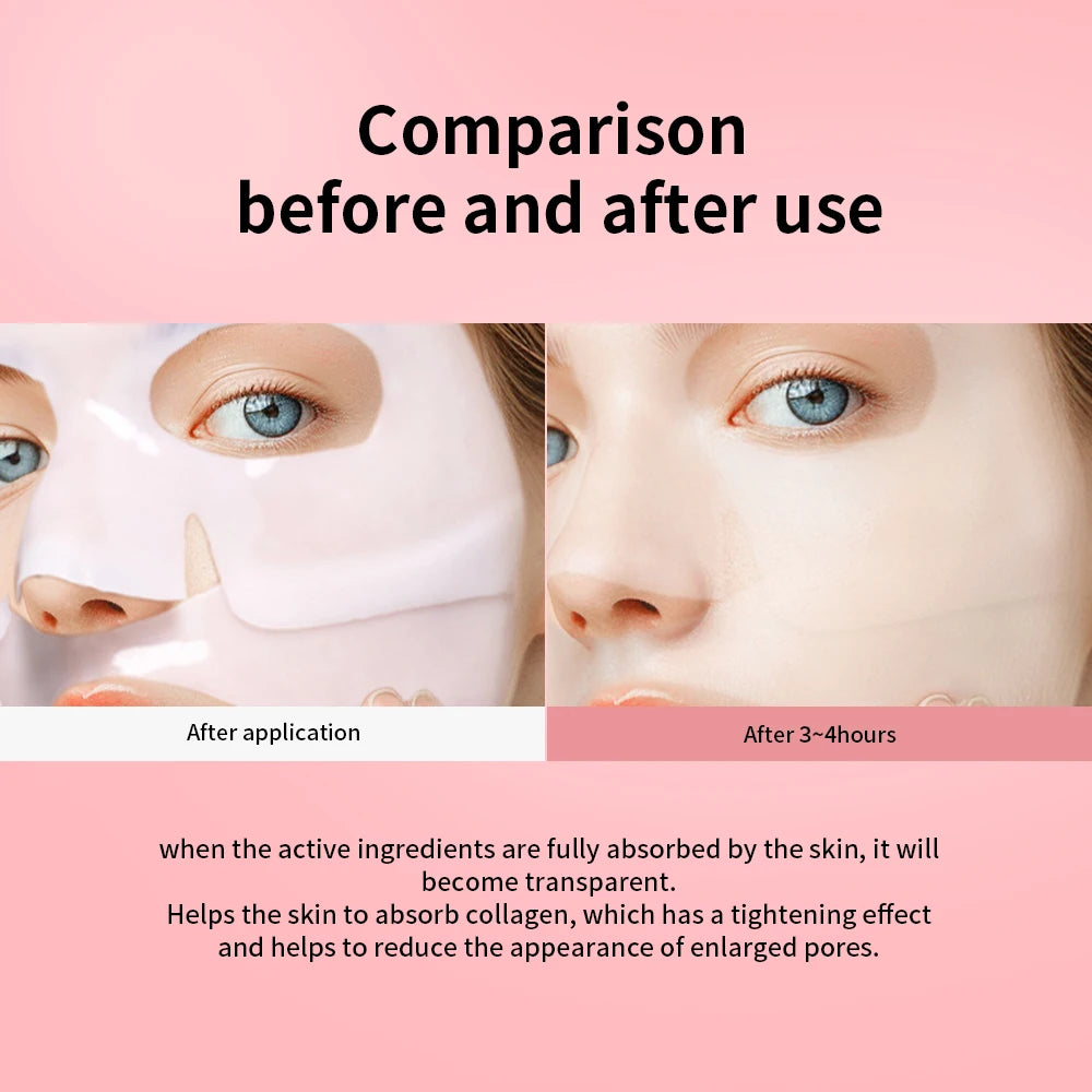 Bio-Collagen Real Deep Mask Hydrating Overnight Hydrogel Mask Pore Minimizing Radiance Firming Brighten Skin Skincare