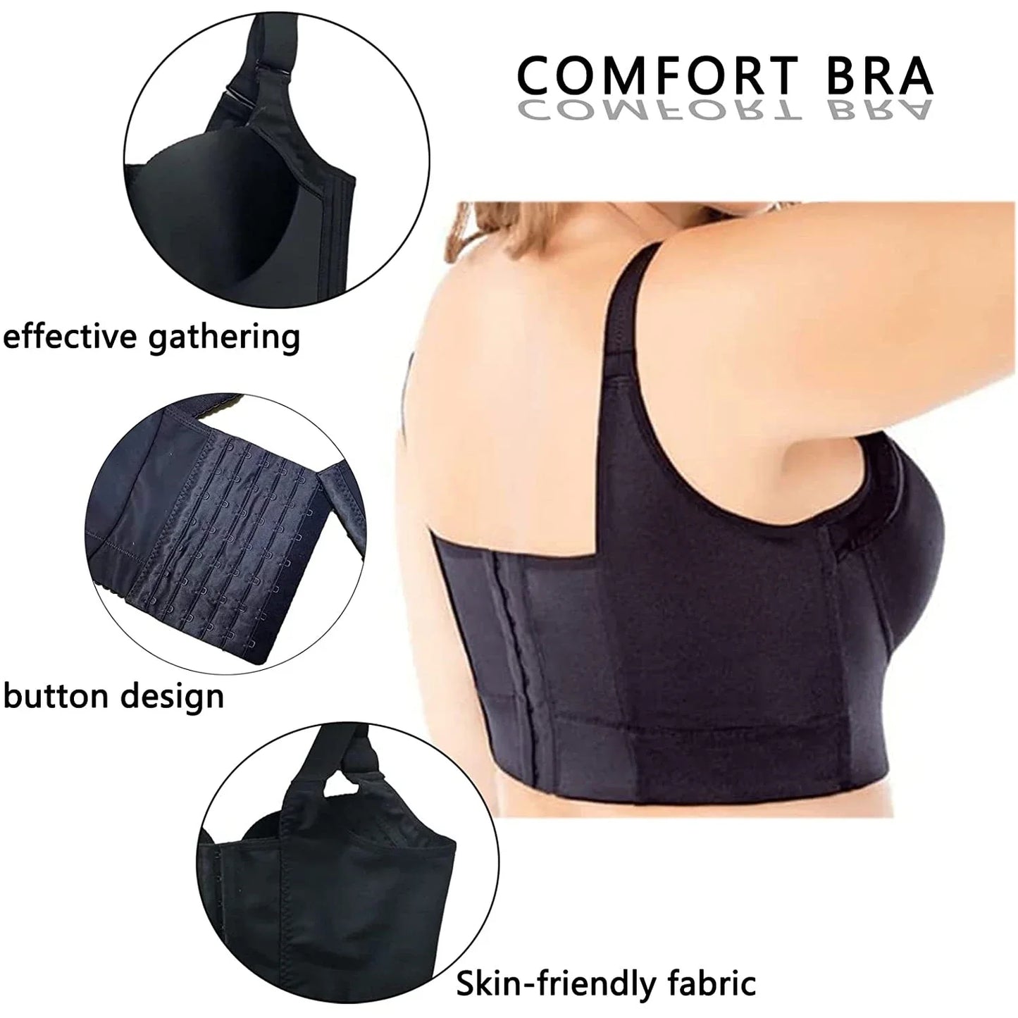 Women Deep Cup Bra Hide Back Fat Underwear Shpaer Incorporated Full Back Coverage Plus Size Push Up Bra