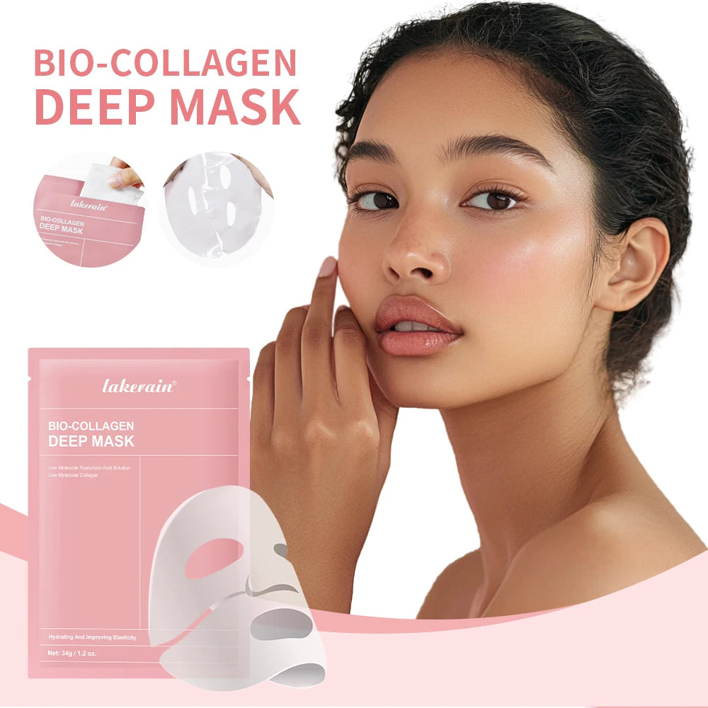 Bio-Collagen Real Deep Mask Hydrating Overnight Hydrogel Mask Pore Minimizing Radiance Firming Brighten Skin Skincare