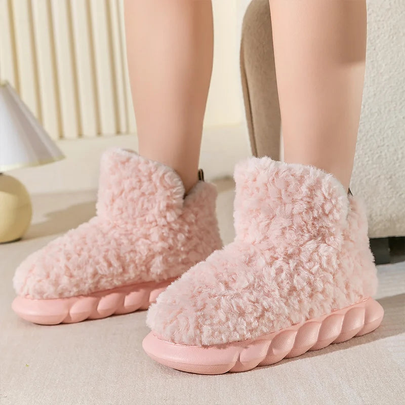 women's indoor slippers EVA memory foam cozy soft lightweight girls short boots warm winter fuzzy slippers