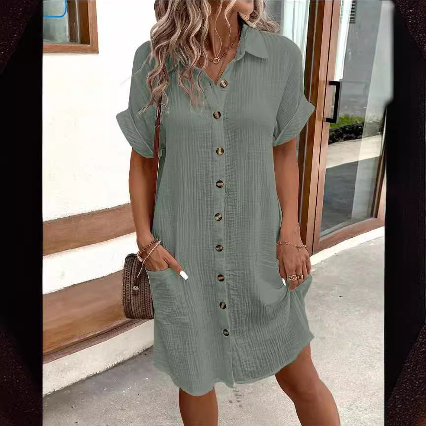 Button-Up Mid-length Dress