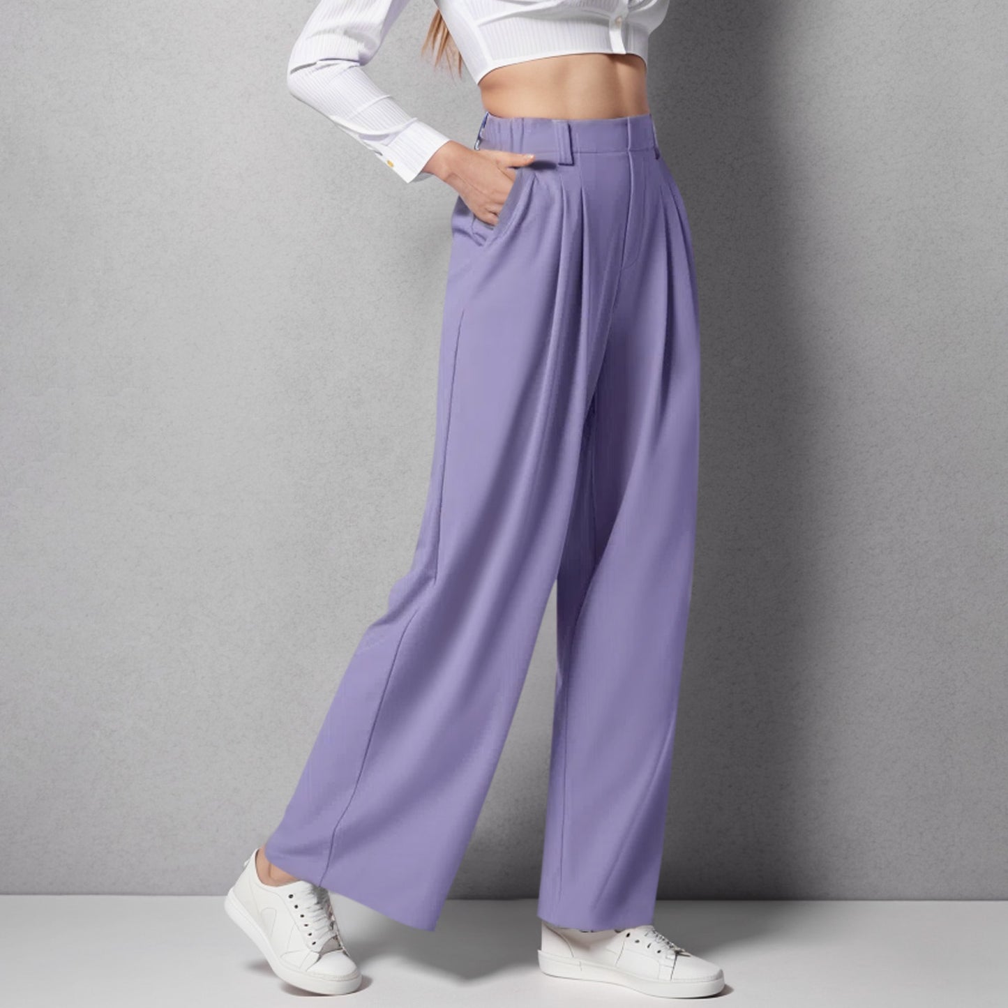 High Waist-Loose-fit Tappered Trouser