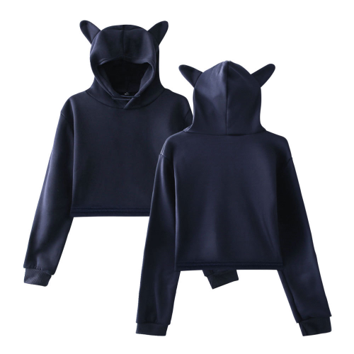 Viral cat sweater with cat ears on hood "Meow"