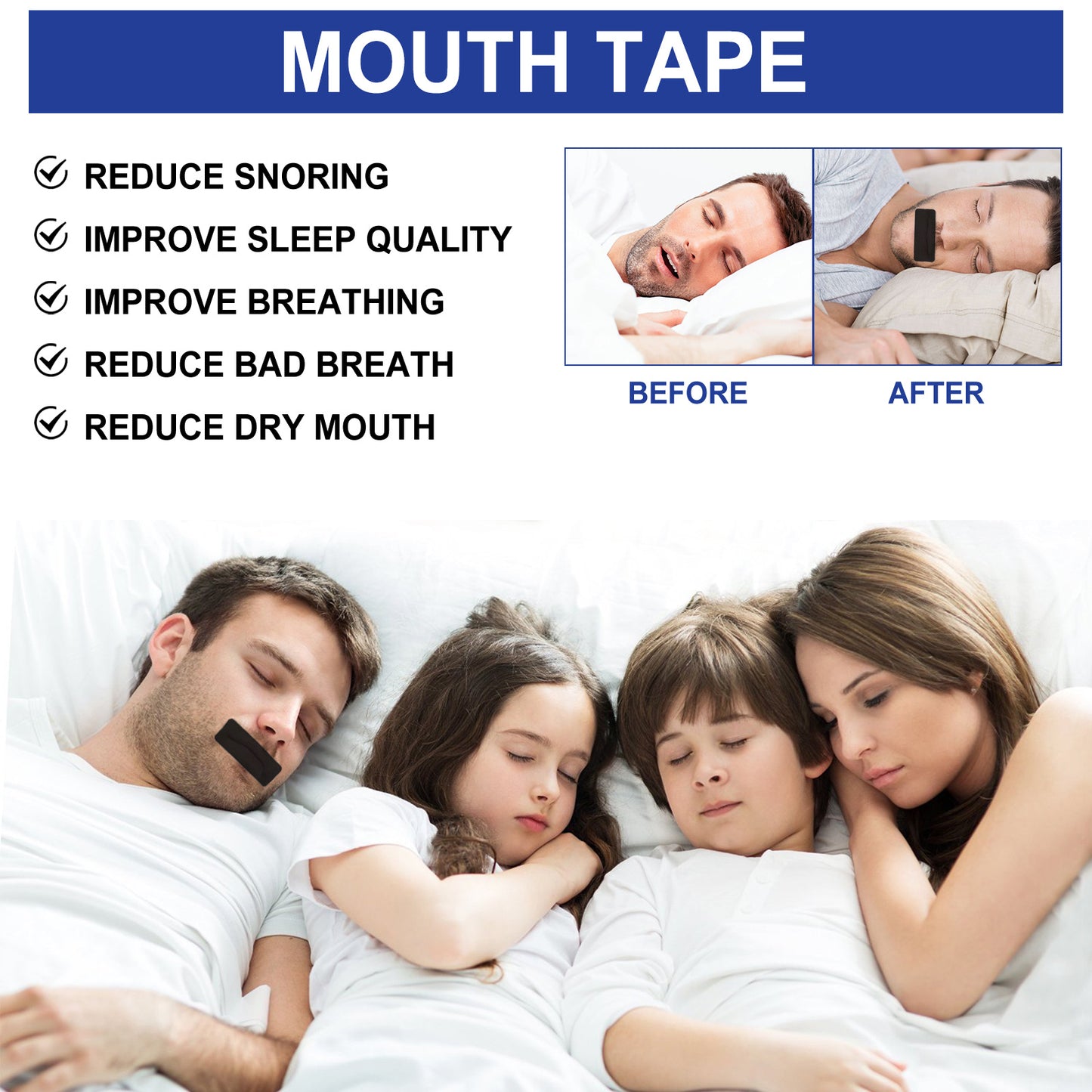 West Month Mouth Tape, Ease Mouth Breathing Prevent Snoring Shut Mouth Care For Sleep Patch