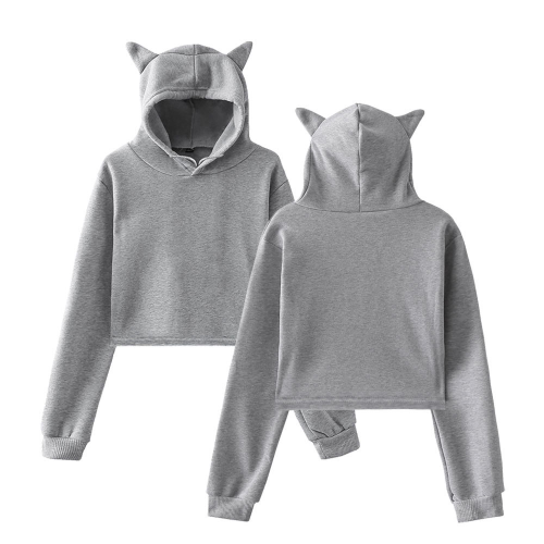 Viral cat sweater with cat ears on hood "Meow"