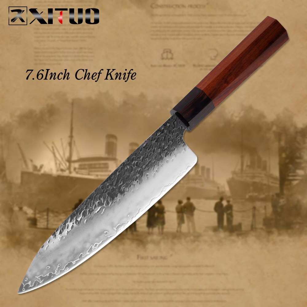 XITUO Kitchen Chef Knife Three-layer Steel Handmade Forged Sharp Cleaver Kiritsuke Boning Santoku Paring Knives Cooking Tools