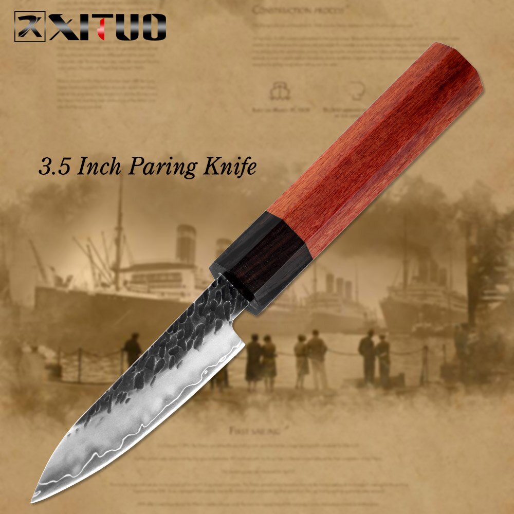 XITUO Kitchen Chef Knife Three-layer Steel Handmade Forged Sharp Cleaver Kiritsuke Boning Santoku Paring Knives Cooking Tools