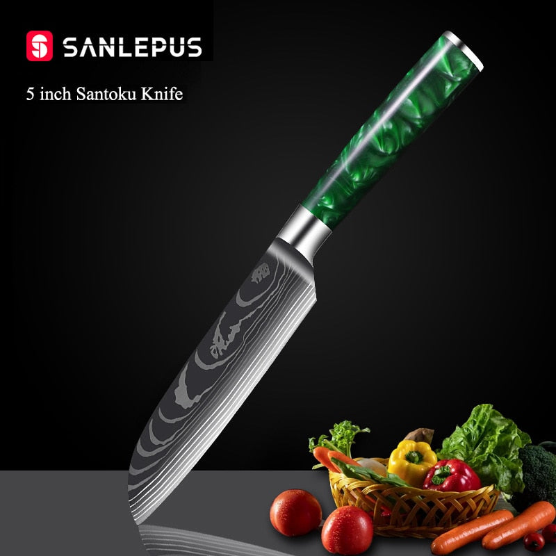 Professional Knife Set 10 Pcs Japanese Santoku Chef Knife Set