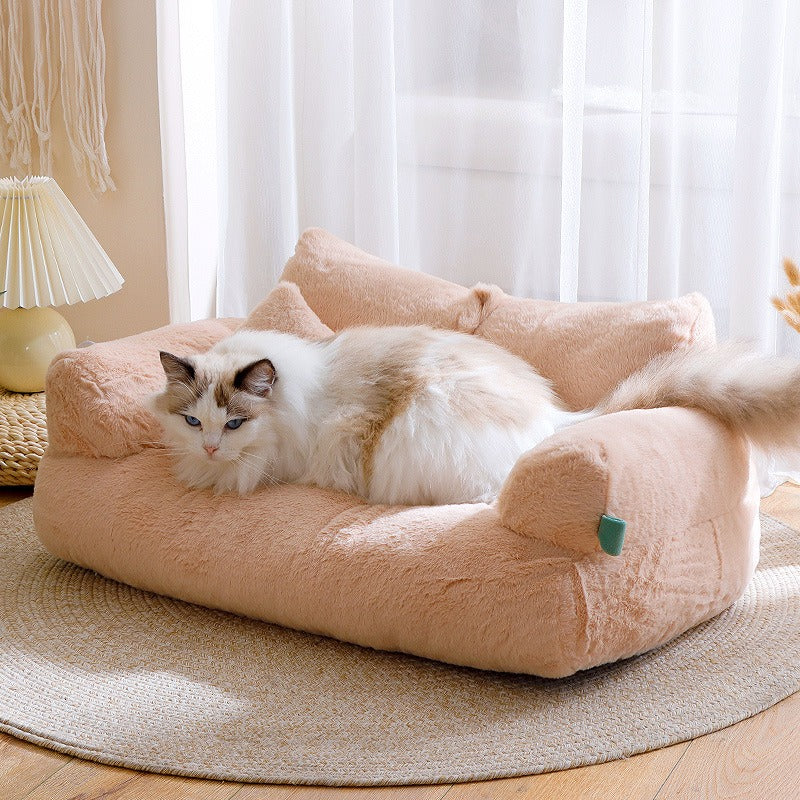 Cat and Dog- Luxury Cat Bed Sofa Winter Warm Cat Nest Pet Bed For Small Medium Dogs Cats Comfortable Plush Puppy Bed Pet Supplies