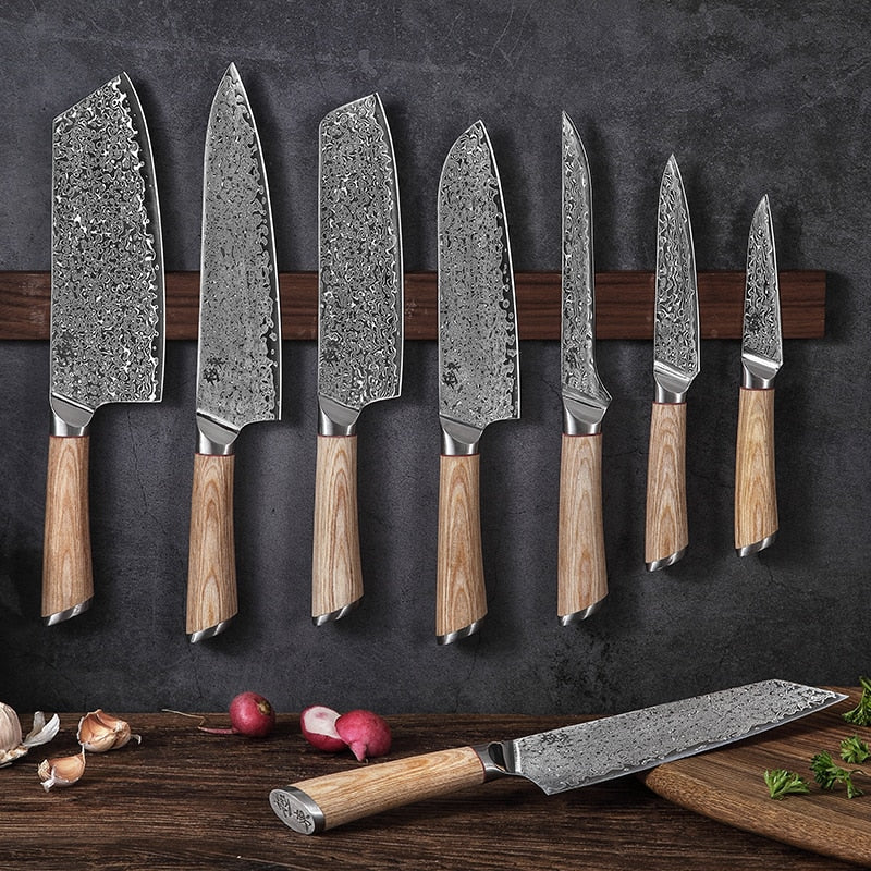 Professional Knive Set Elevate Your Culinary Experience with the 67-Layer Steel V Gold 10 Damascus Kitchen Knives