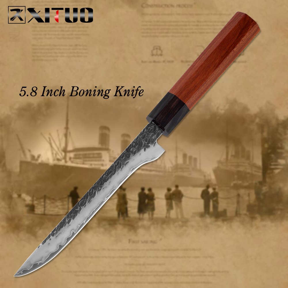 XITUO Kitchen Chef Knife Three-layer Steel Handmade Forged Sharp Cleaver Kiritsuke Boning Santoku Paring Knives Cooking Tools