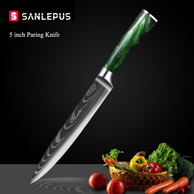 Professional Knife Set 10 Pcs Japanese Santoku Chef Knife Set