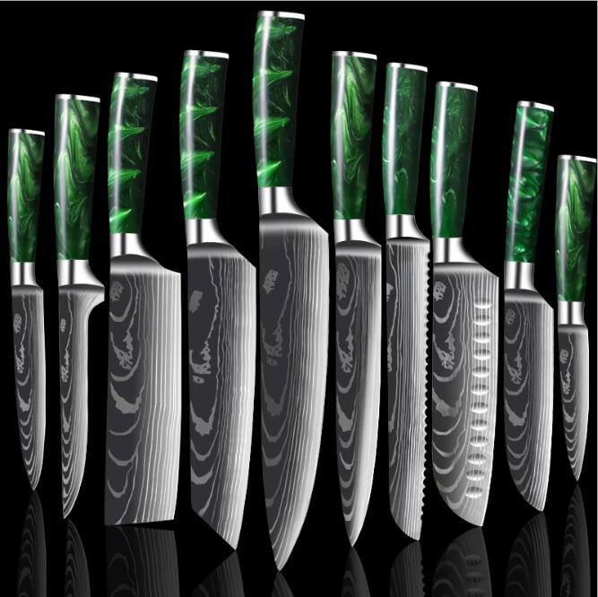 Professional Knife Set 10 Pcs Japanese Santoku Chef Knife Set