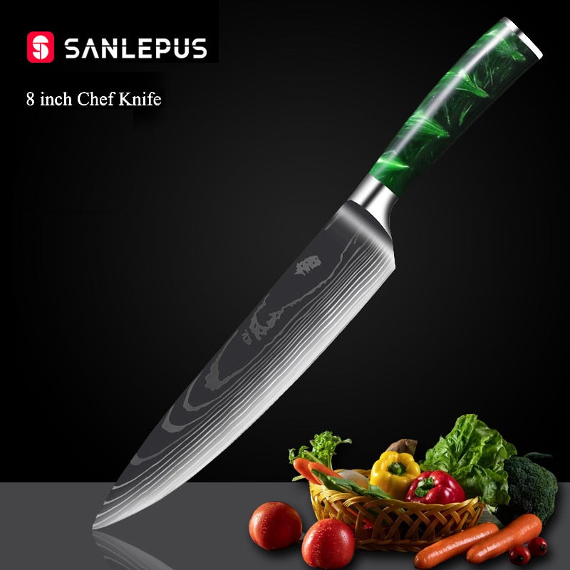 Professional Knife Set 10 Pcs Japanese Santoku Chef Knife Set