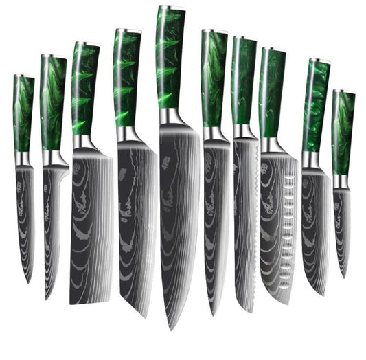 Professional Knife Set 10 Pcs Japanese Santoku Chef Knife Set